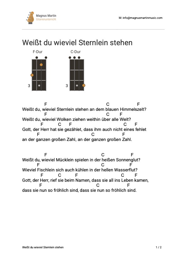 Weißt du wieviel Sternlein stehen 1/2