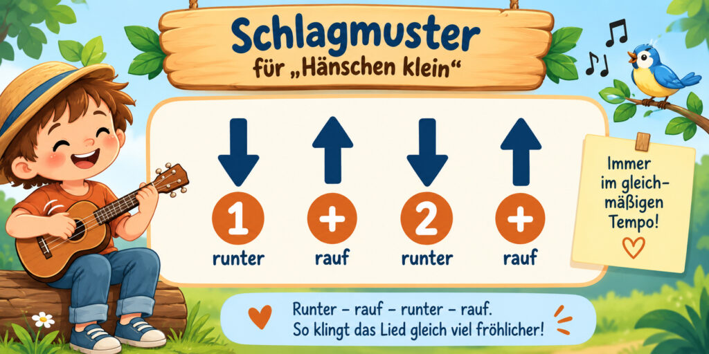 Hänschen klein Schlagmuster Ukulele