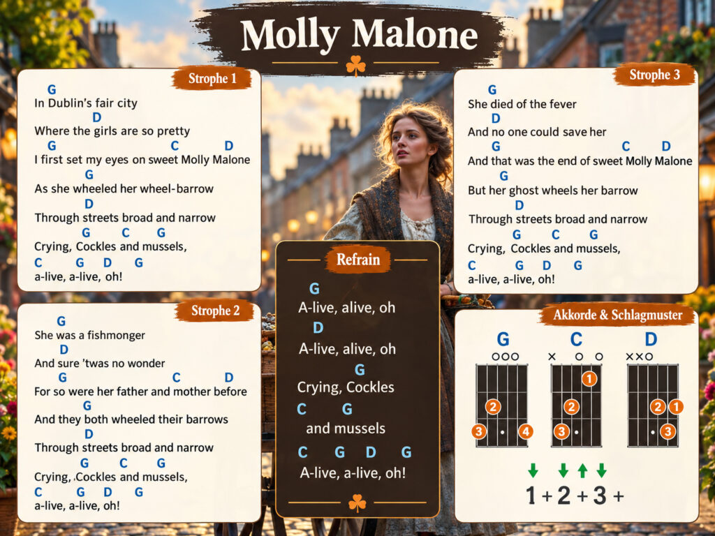 Molly Malone Gitarre Akkorde Schlagmuster