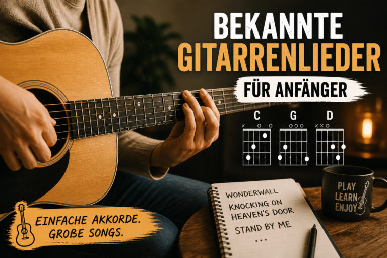 Bekannte Gitarrenlieder für Anfänger – einfache Akkorde auf Akustikgitarre lernen