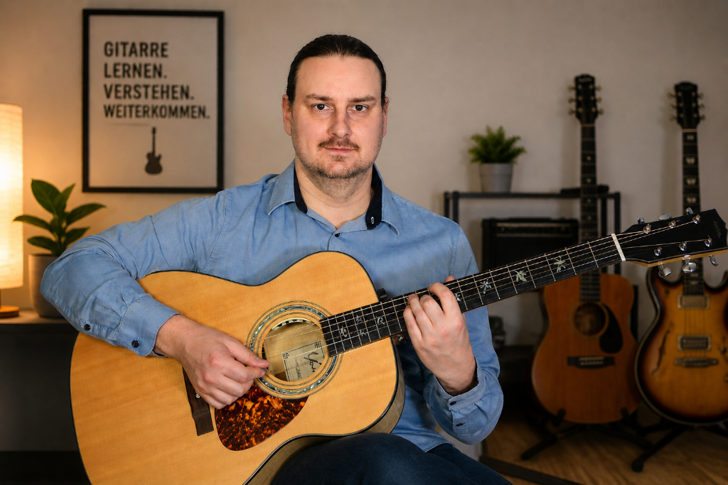 Magnus Martin beim Gitarrenunterricht in Göttingen mit akustischer Gitarre