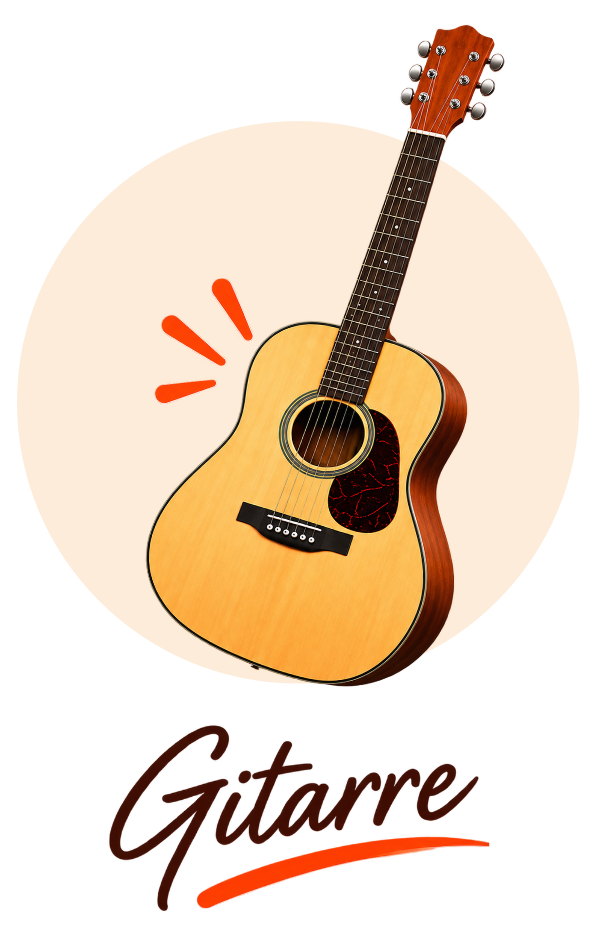 Akustische Gitarre mit langem Hals auf transparentem Hintergrund